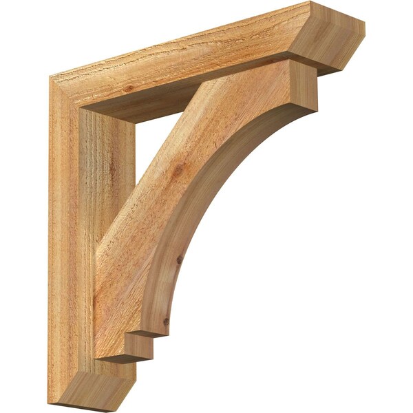 Ekena Millwork Imperial Slat Rough Sawn Bracket w/ Offset Brace, Western Red Cedar, 4"W x 16"D x 16"H BKT0402X16X16IMP06RWR - main